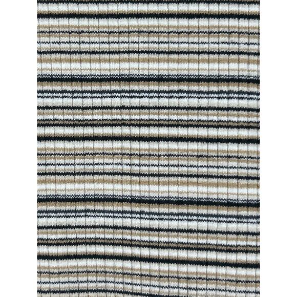 J Jill Wearever Tank Dress Medium Brown Black Striped Slinky Tunic Stretch - Picture 4 of 9